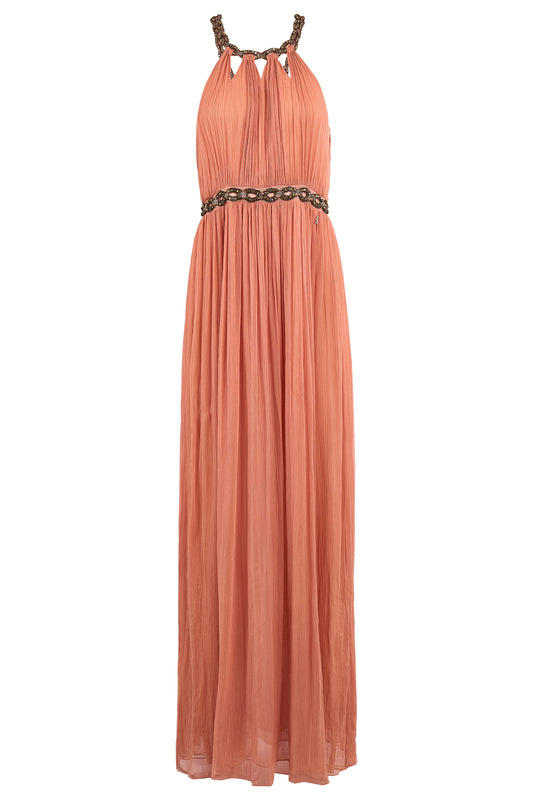 Vintage 2000's John Galliano Peach Chiffon Dress