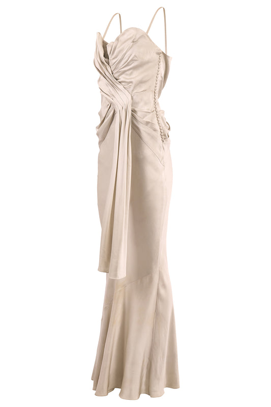 Vintage Christian Dior S/S 2008 White Silk Gown