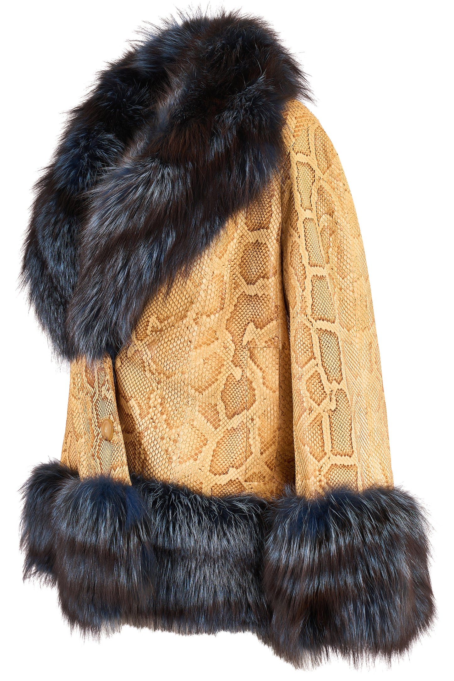 Christian Dior A/w 2010 Yellow Python and Artic Fox Jacket