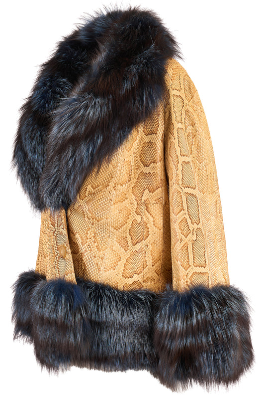 Christian Dior A/w 2010 Yellow Python and Artic Fox Jacket