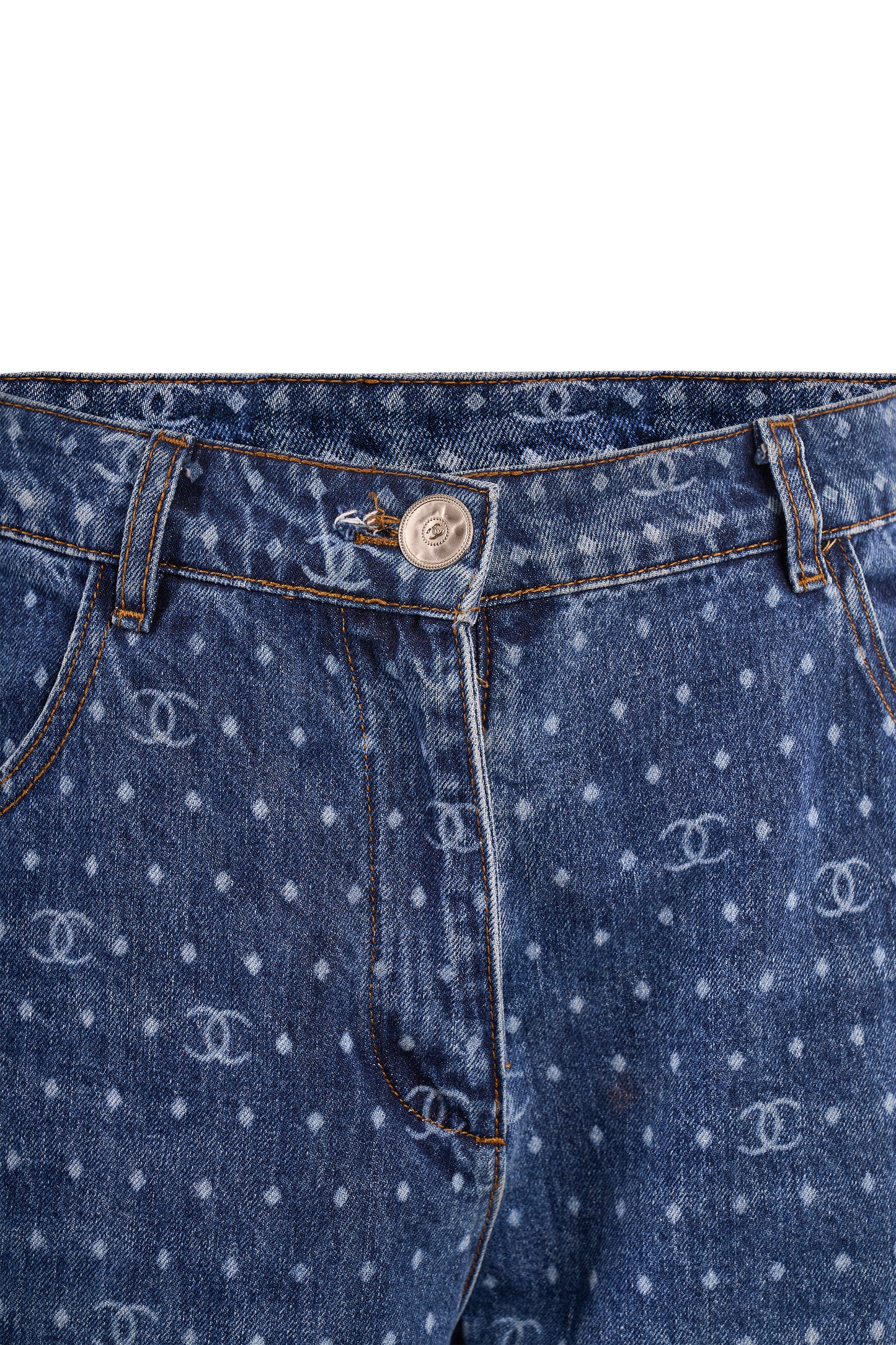 Chanel Circa 2000's Wide Leg Denim "CC" Jeans