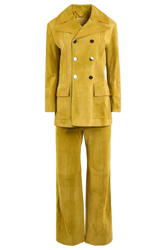 Gucci Suede Yellow Mustard 70's Inspired Co-Ord Set