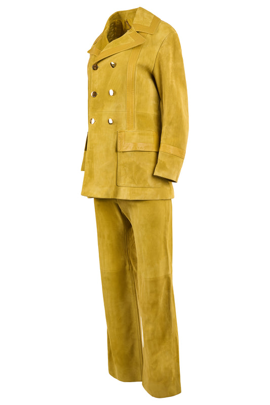 Gucci Suede Yellow Mustard 70's Inspired Co-Ord Set