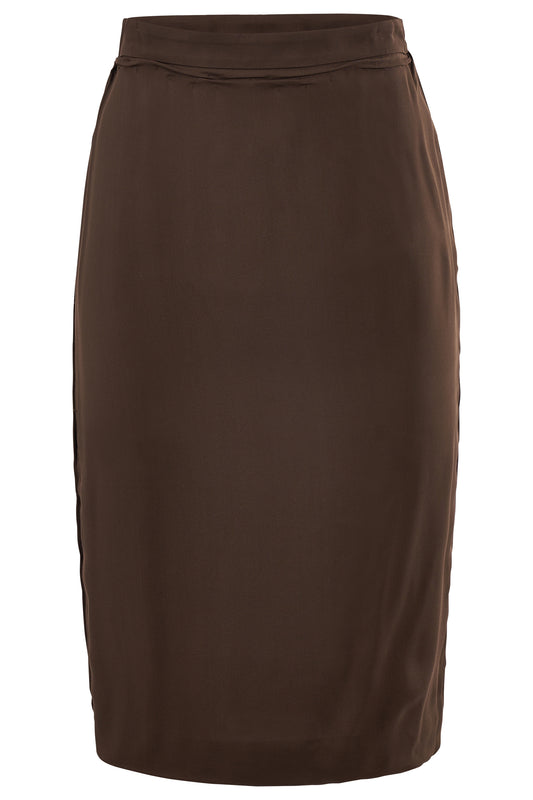 Vintage Yves saint Laurent Circa 2000's Brown Silk skirt