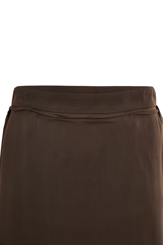 Vintage Yves saint Laurent Circa 2000's Brown Silk skirt