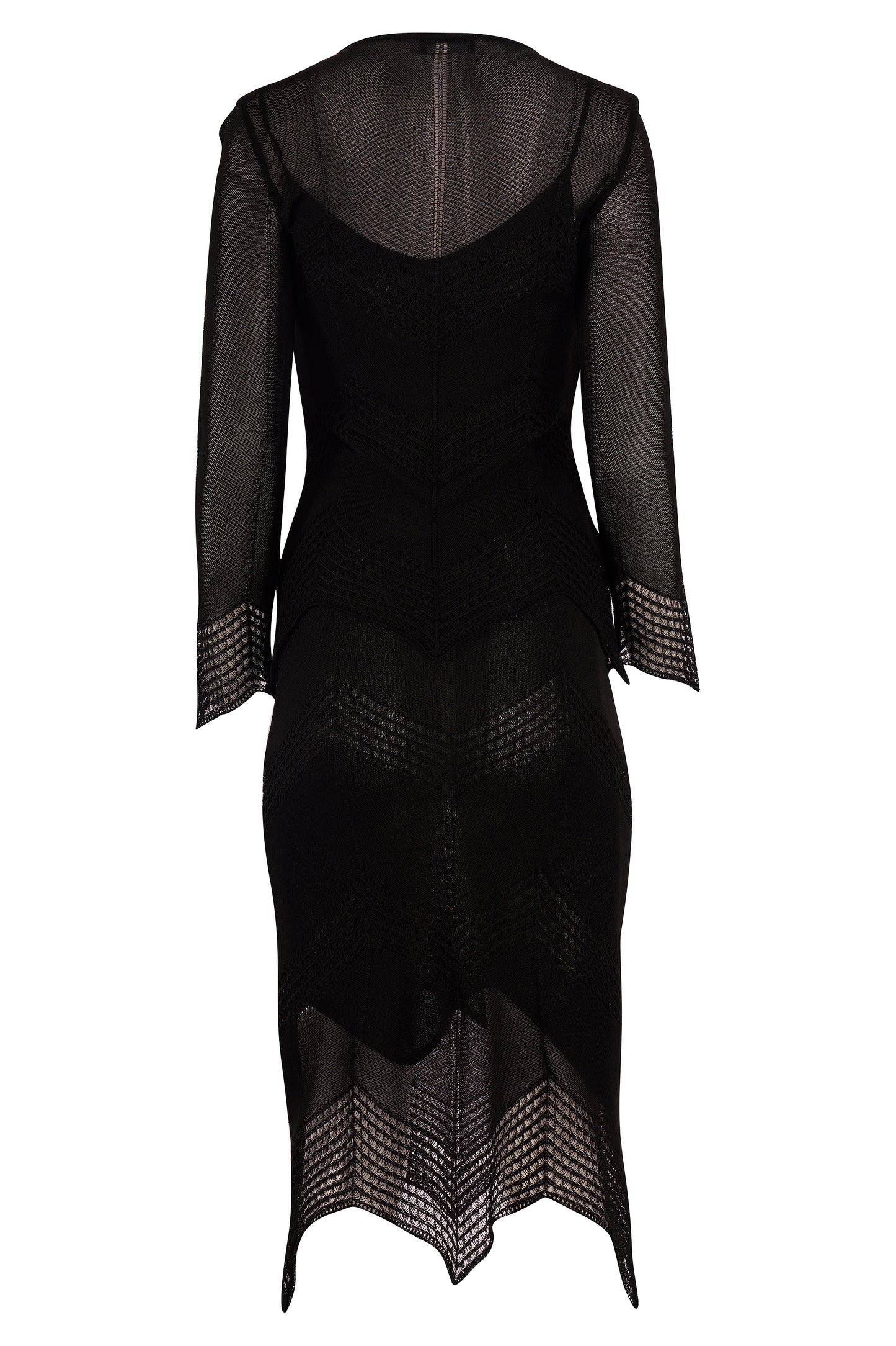 Vintage 1990's Christian Dior Black Knit Crochet Dress Co Ord Set