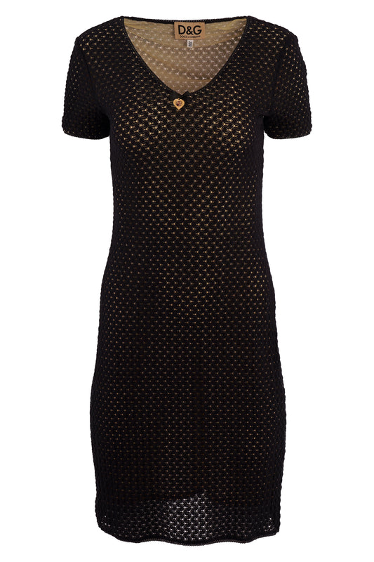 Vintage Dolce&Gabbana Virgin Mary Knit Black Dress