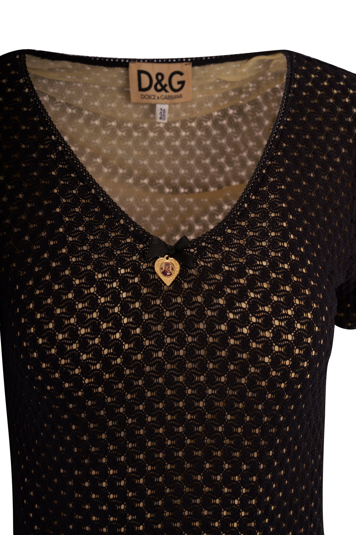 Vintage Dolce&Gabbana Virgin Mary Knit Black Dress