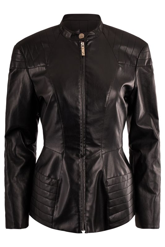 Thierry Mugler Circa 2000's Black PVC Leather Jacket