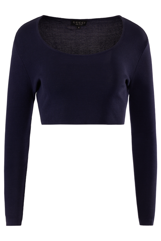 Vintage Gucci By Tom Ford 1994 Blue Long Sleeves Top