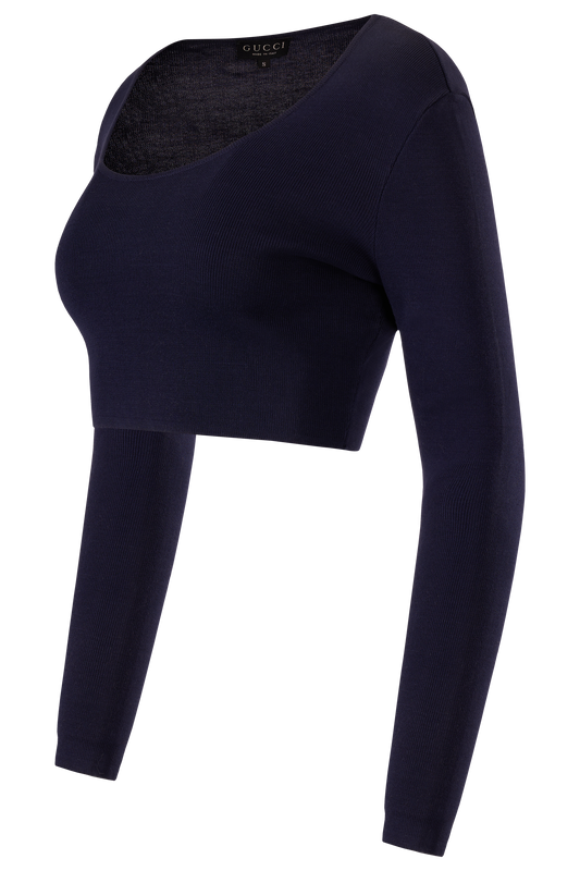 Vintage Gucci By Tom Ford 1994 Blue Long Sleeves Top