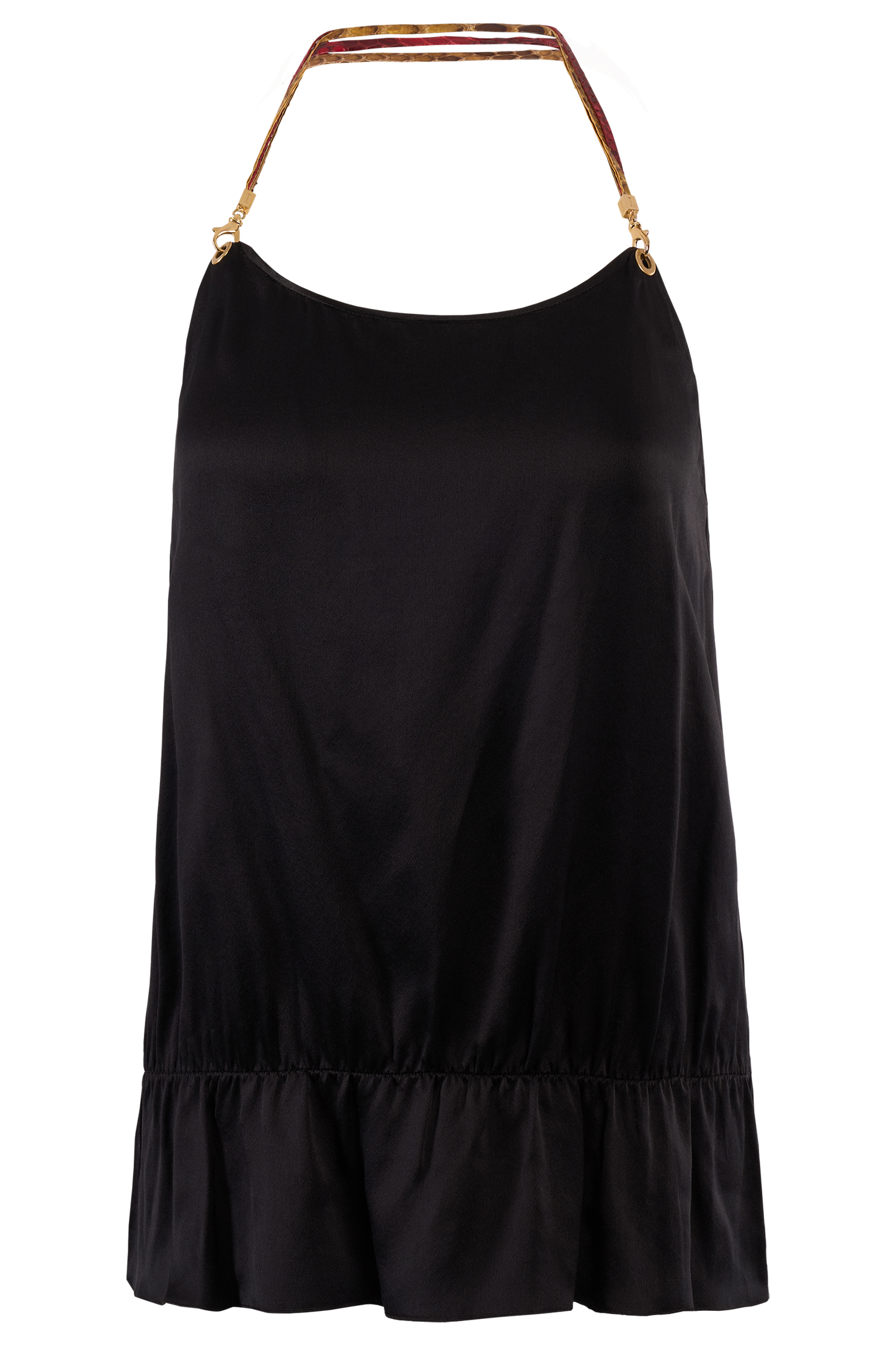 Vintage 2000's Iceberg Black Silk Python Halter Top