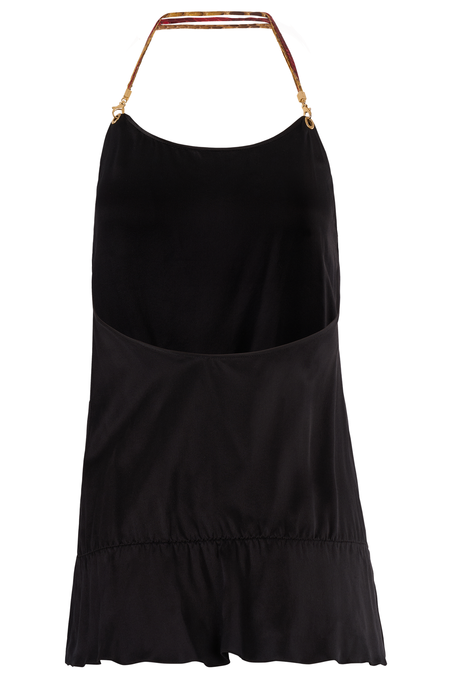 Vintage 2000's Iceberg Black Silk Python Halter Top