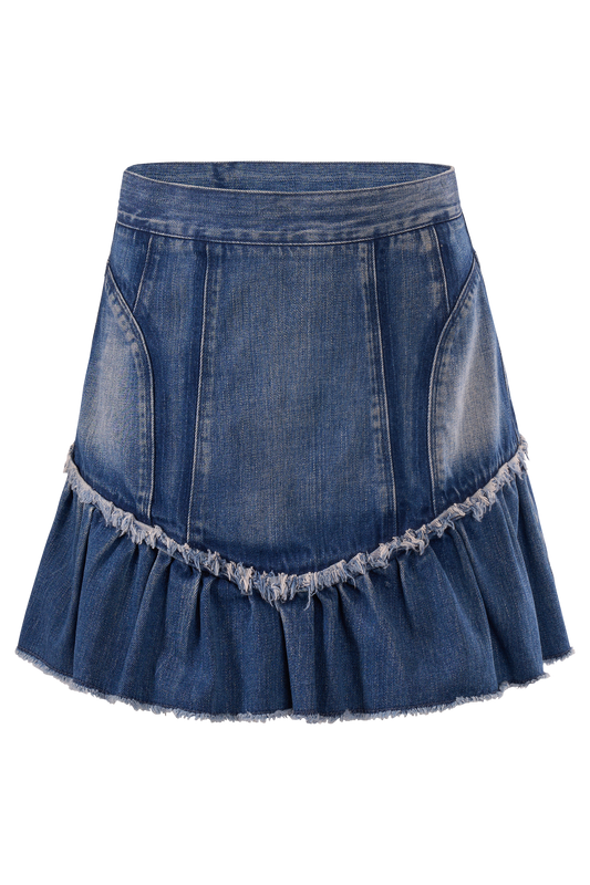 D&G S/S 2010 Runway Ruffle Denim Mini Skirt