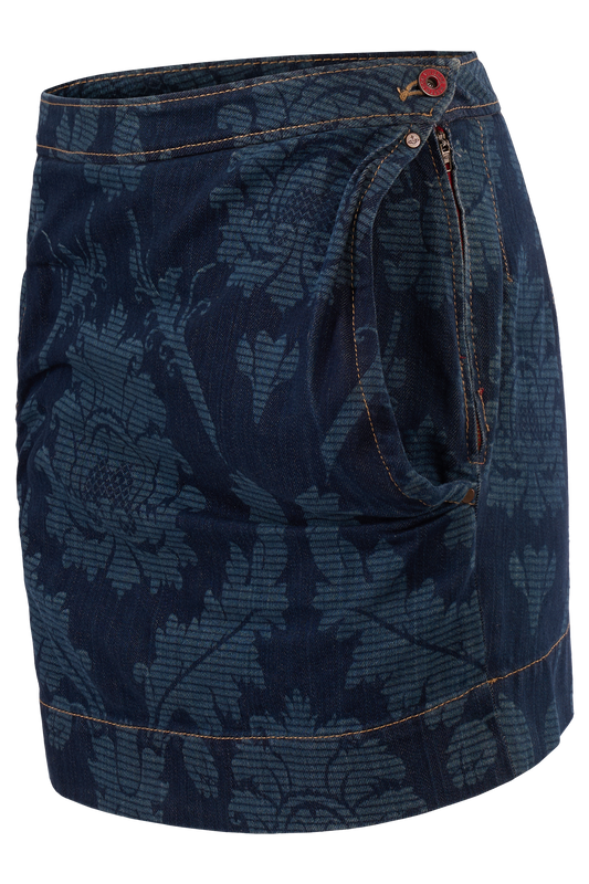 Vintage 1990's Vivienne Westwood Print Denim Skirt