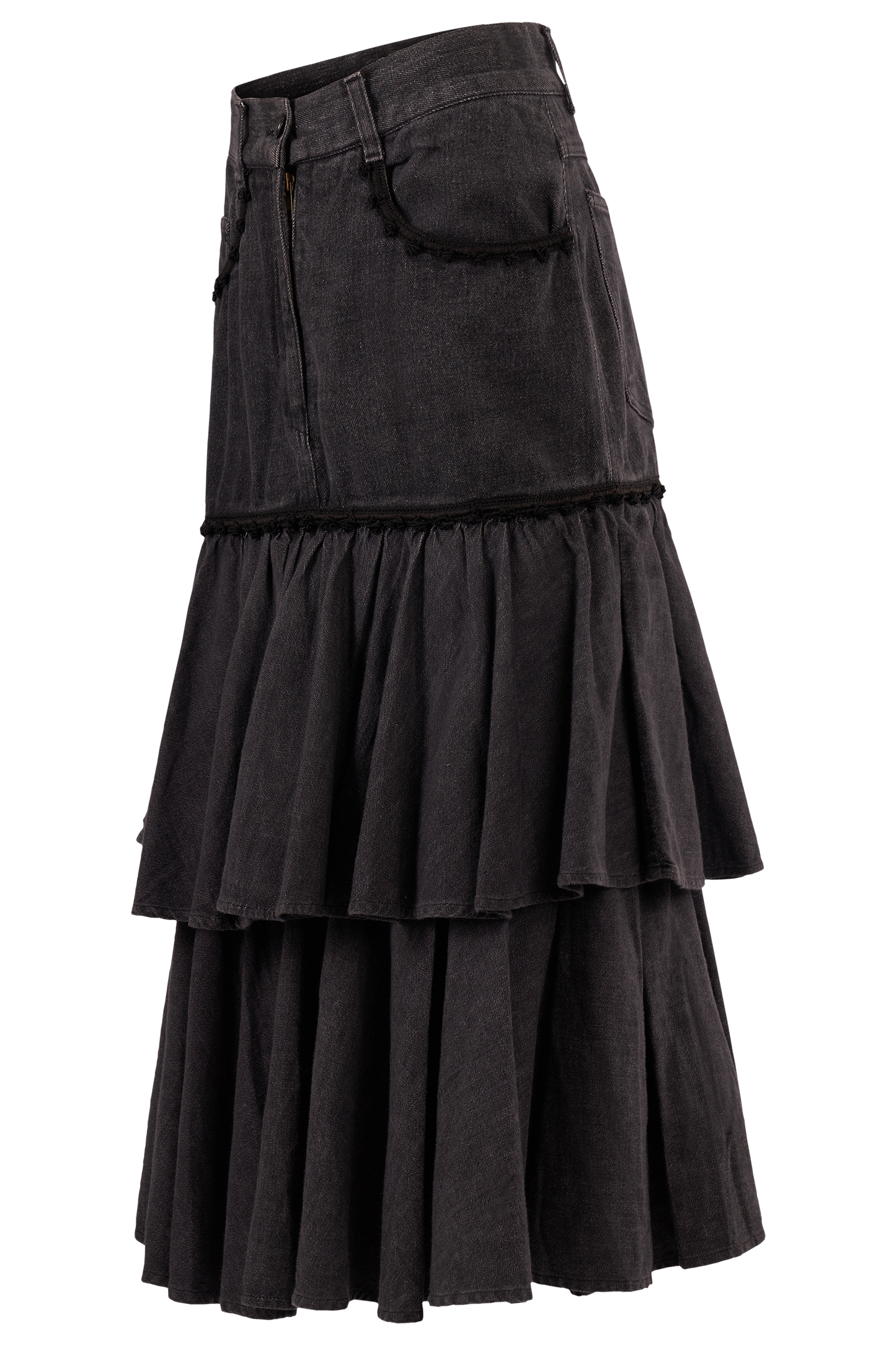 Vintage 2000's Moschino Dark Grey Denim Maxi Skirt