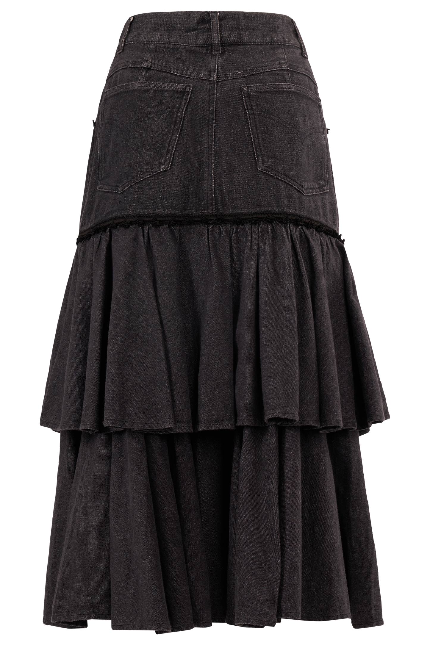Vintage 2000's Moschino Dark Grey Denim Maxi Skirt