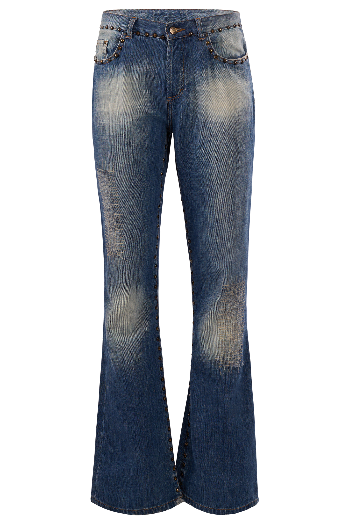 Vintage 2000's Just Cavalli Studded Flared Jeans