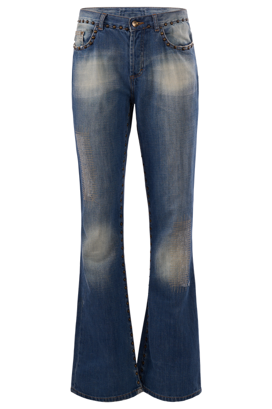 Vintage 2000's Just Cavalli Studded Flared Jeans