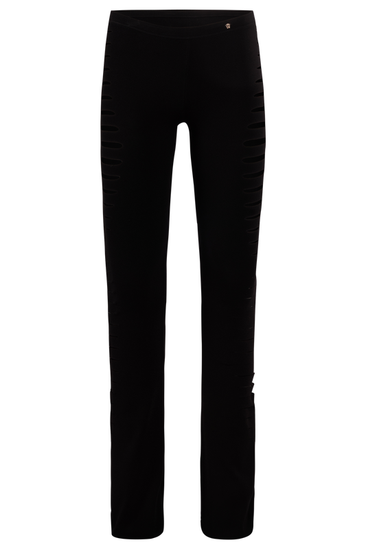 Versace Medusa Black Knit Cut Out Flared Pants