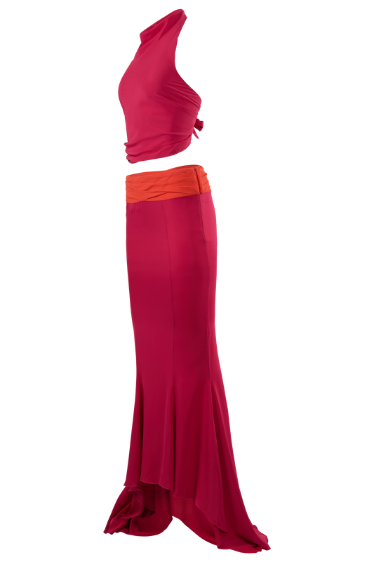 Vintage  Ermanno Scervino S/S 2007 Pink & Orange  Silk Co- Ord Set