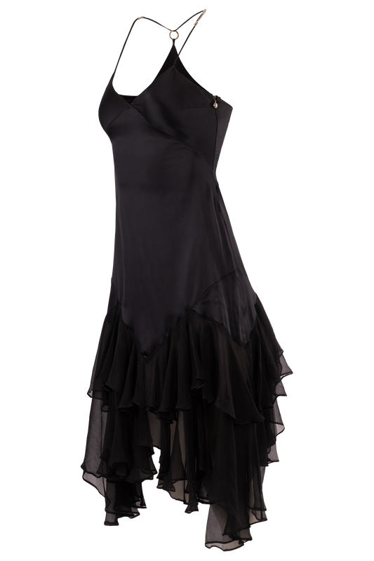 Vintage Roberto Cavalli 2004 Black Silk Dress