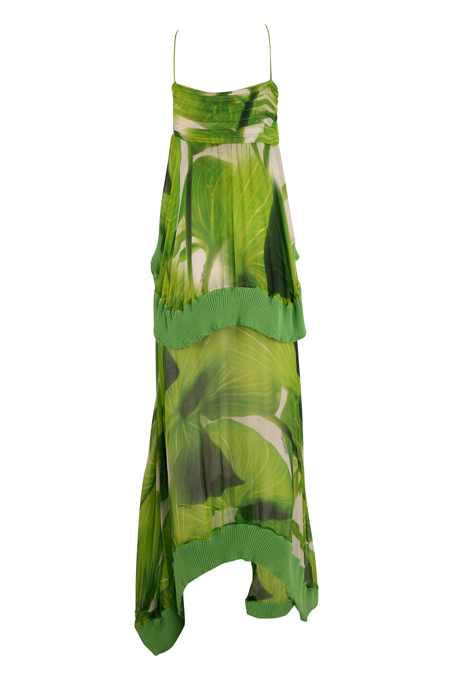 Vintage 2011 Just Cavalli Leaf Print Maxi Dress