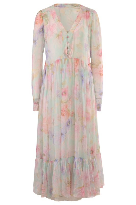 Vintage Blumarine Long Sleeves Floral Sheer Dress