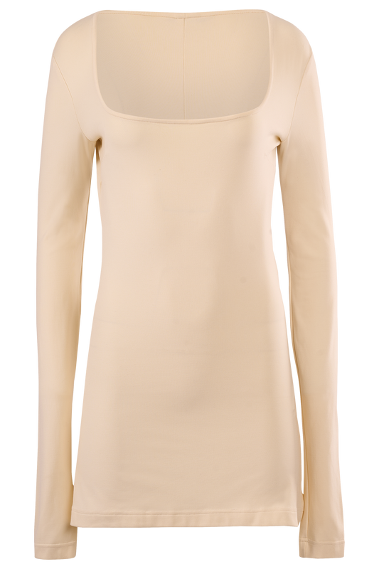 Vintage 1990's  Dolce&Gabbana Cream Square Neckline Mini Dress