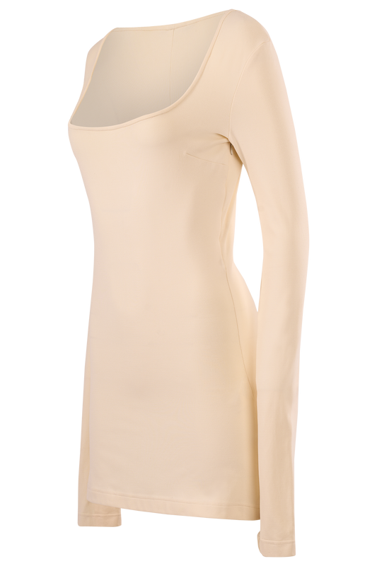 Vintage 1990's  Dolce&Gabbana Cream Square Neckline Mini Dress