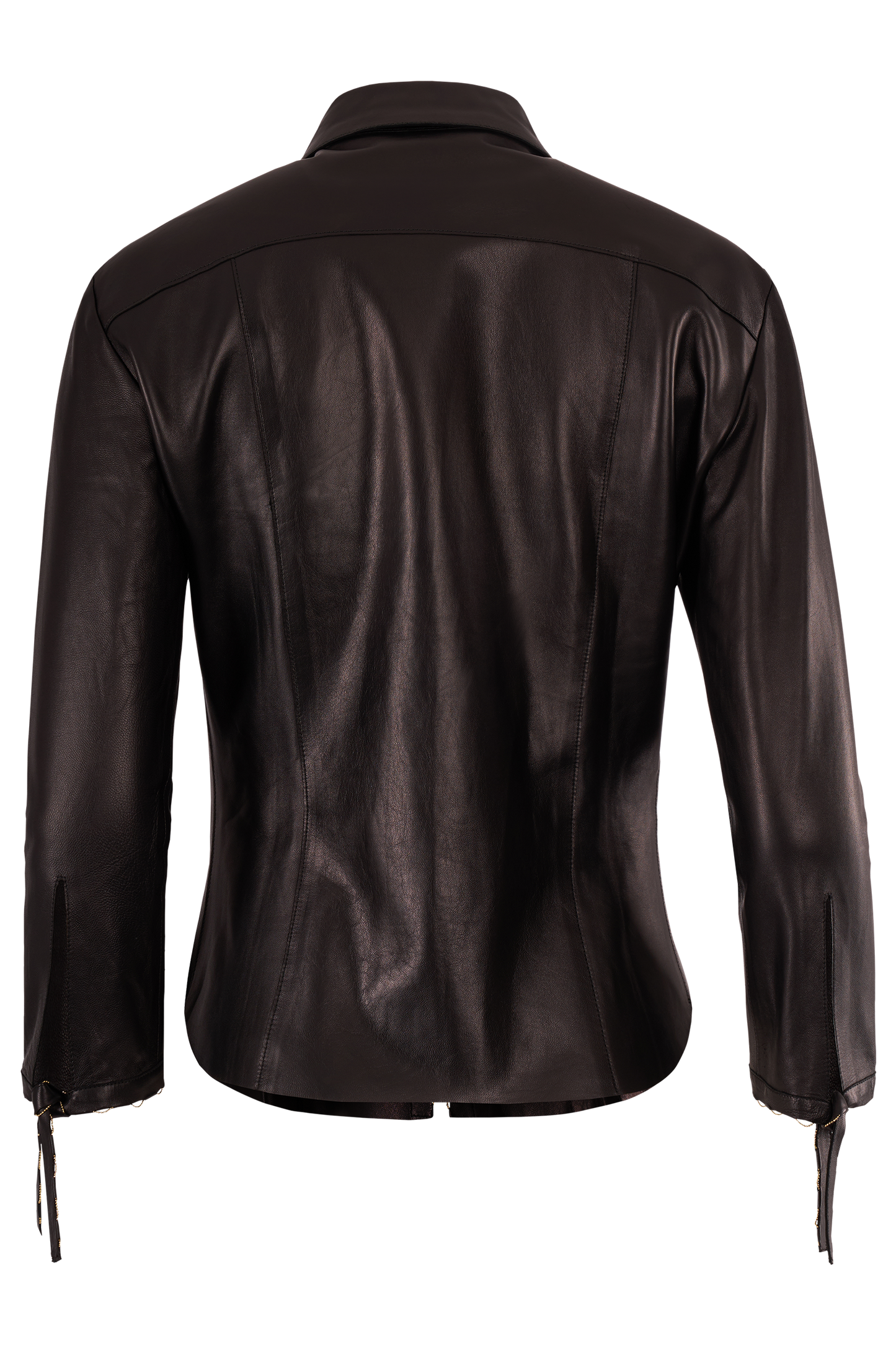 Vintage  Roberto Cavalli 2000's Black Leather Shirt