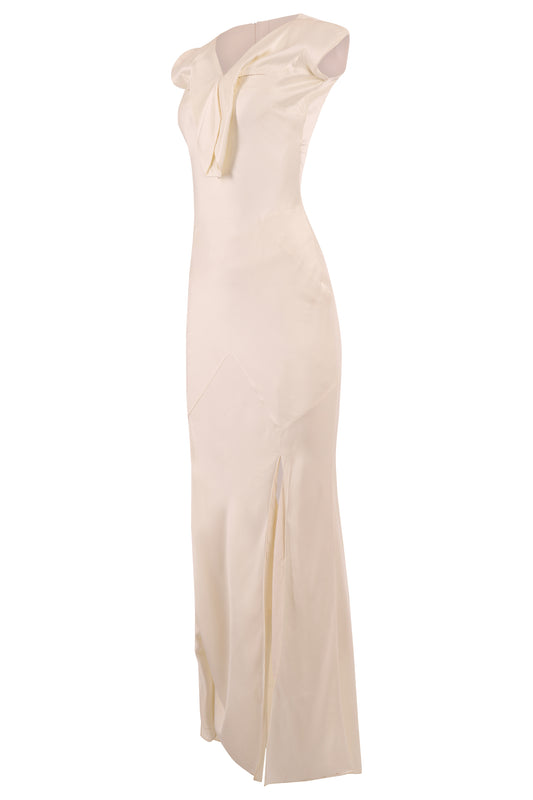 Vintage John Galliano  Circa 2000's Pearl White Gown