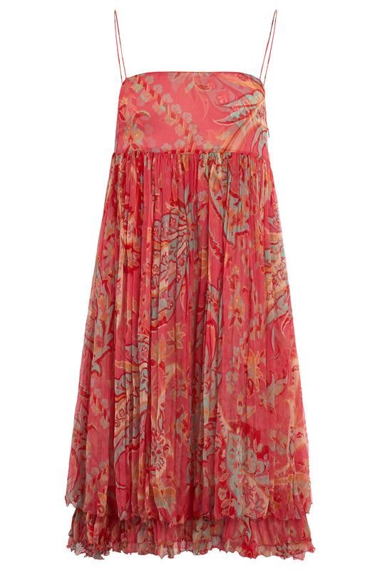 Vintage Blumarine S/S 2005 Runway Orange Silk Print Dress