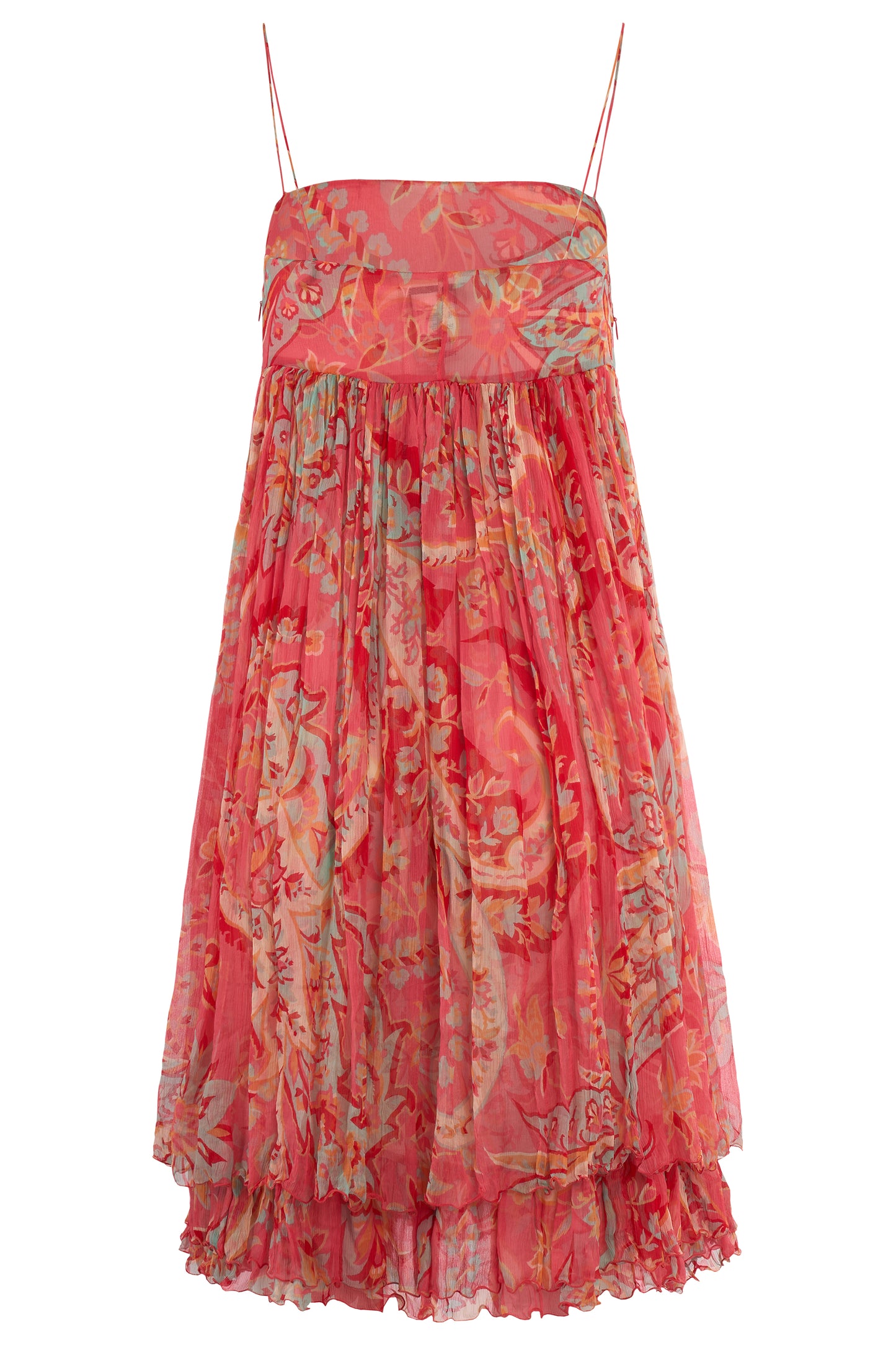 Vintage Blumarine S/S 2005 Runway Orange Silk Print Dress