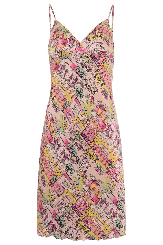Vintage Blumarine 2000's Silk Pink Print Mini Dress