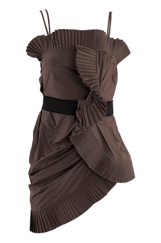 Vintage Christian Dior 2007 Grey Pleated Cocktail Dress