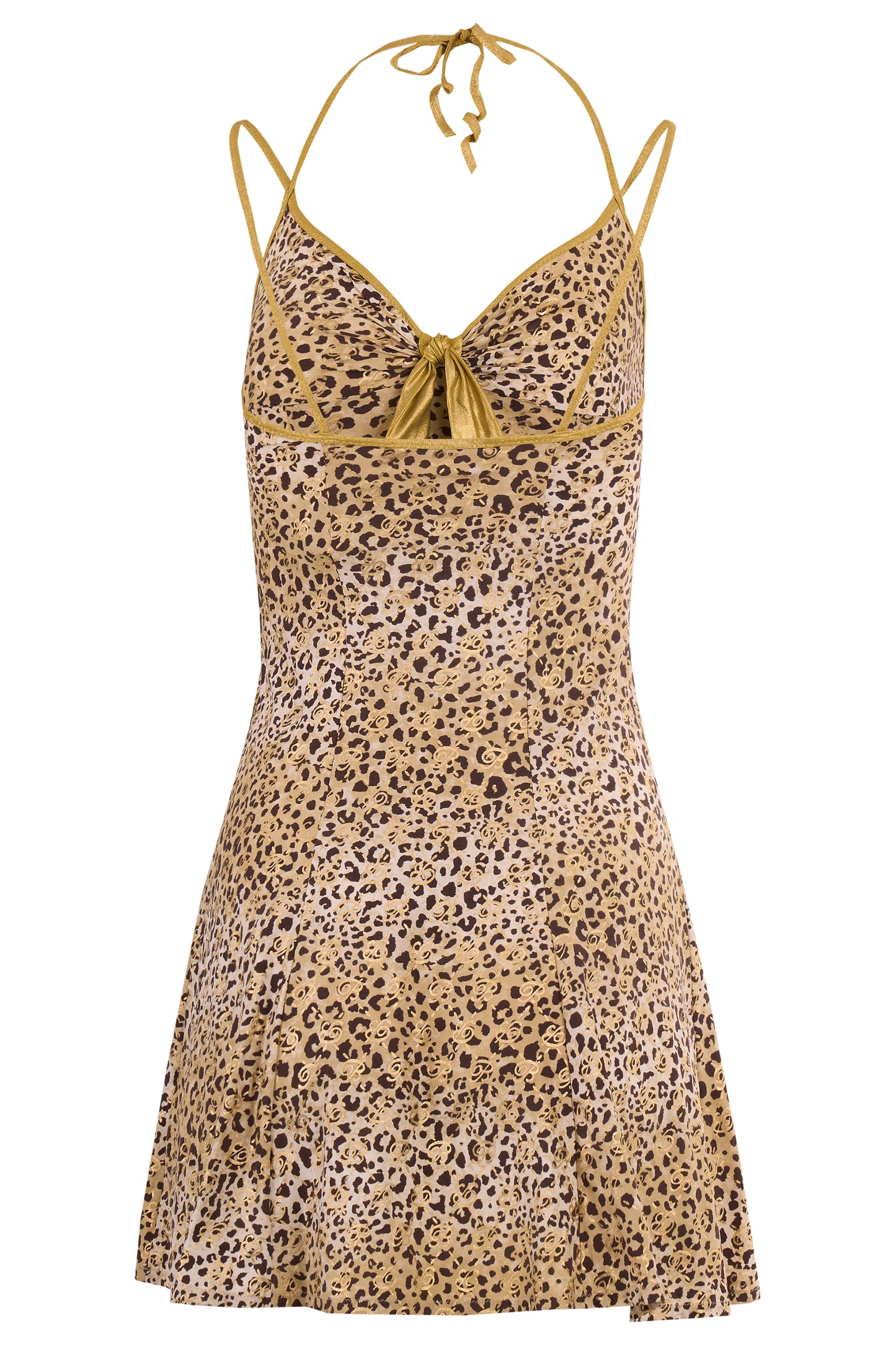 Vintage Blumarine 2000's Animal Print Gold Mini Dress