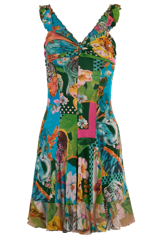 Vintage Blumarine Early 2000's Jungle Print Dress