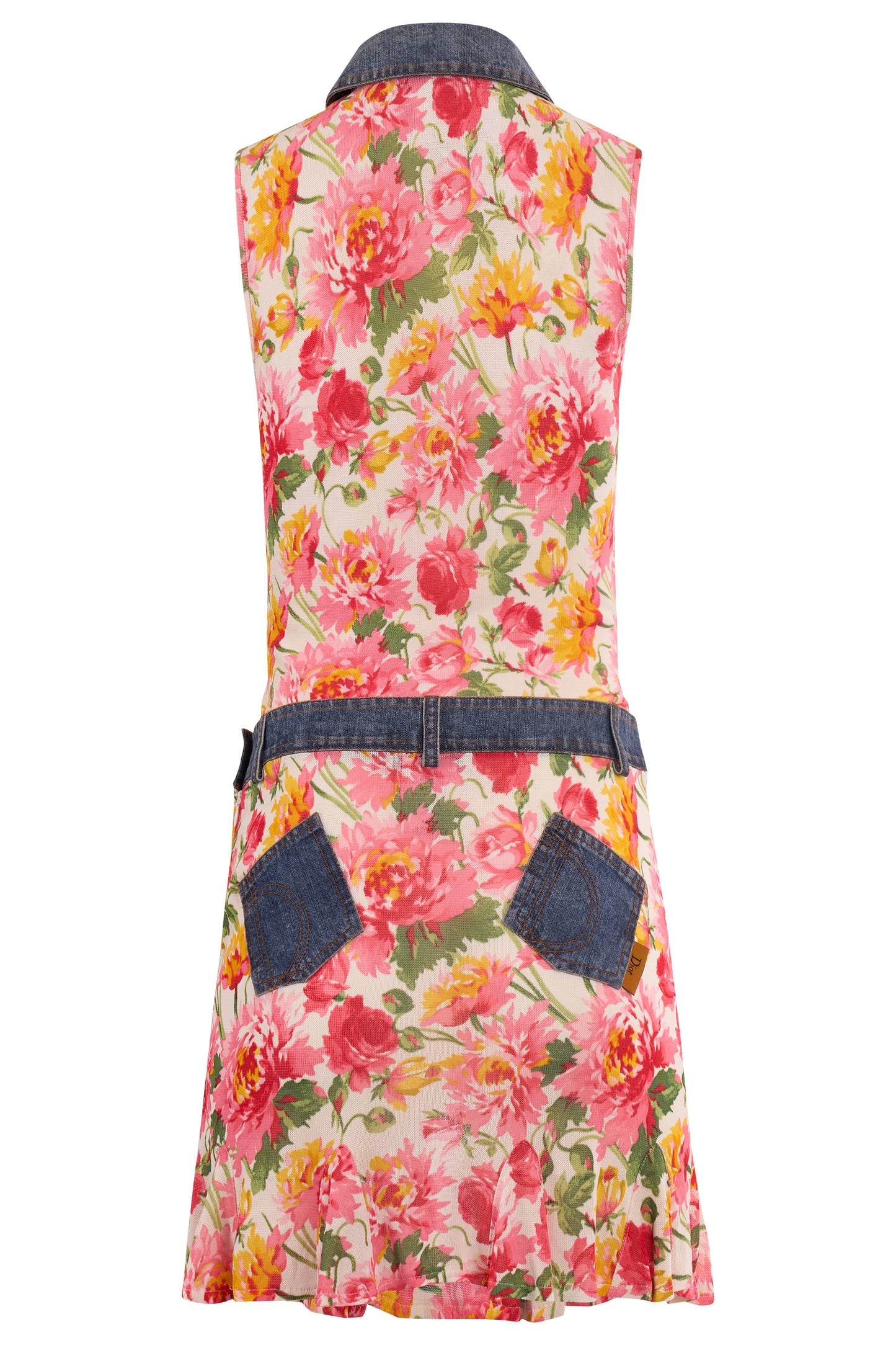 Vintage Christian Dior 2000's Floral Print Denim Skirt Set