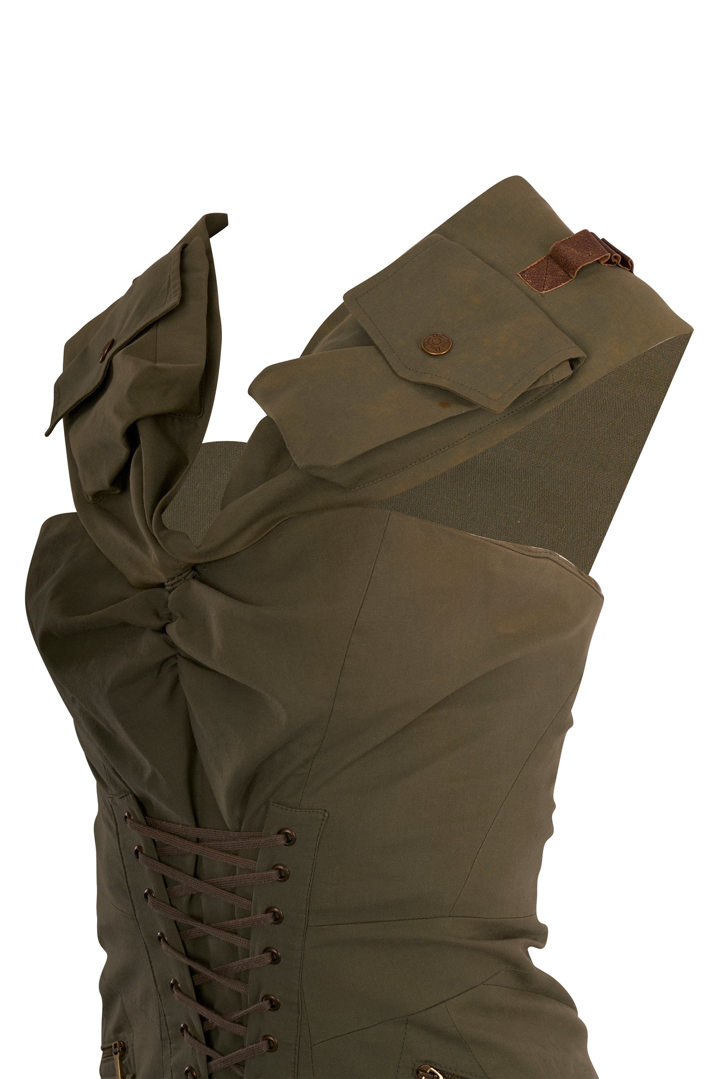 Vintage Christian Dior S/S 2003 Khaki Green Cargo Dress