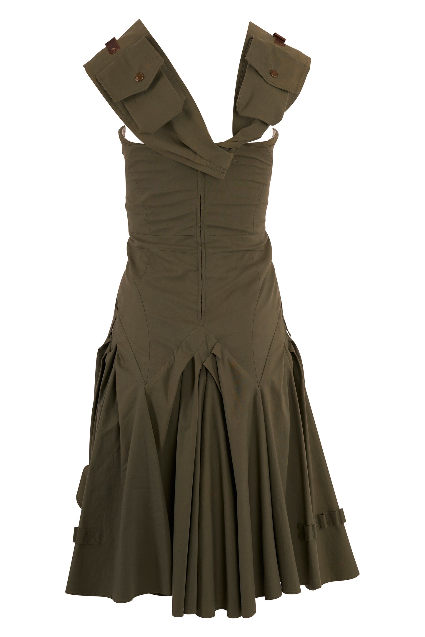 Vintage Christian Dior S/S 2003 Khaki Green Cargo Dress