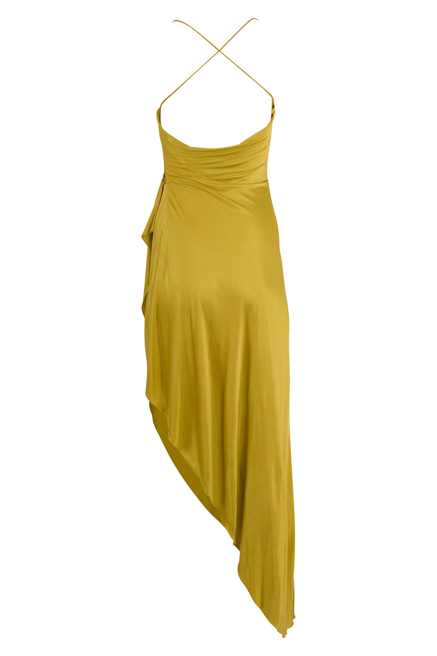 Emmanuel Ungaro F/W 2000's Chartreuse  Asymmetric Gown