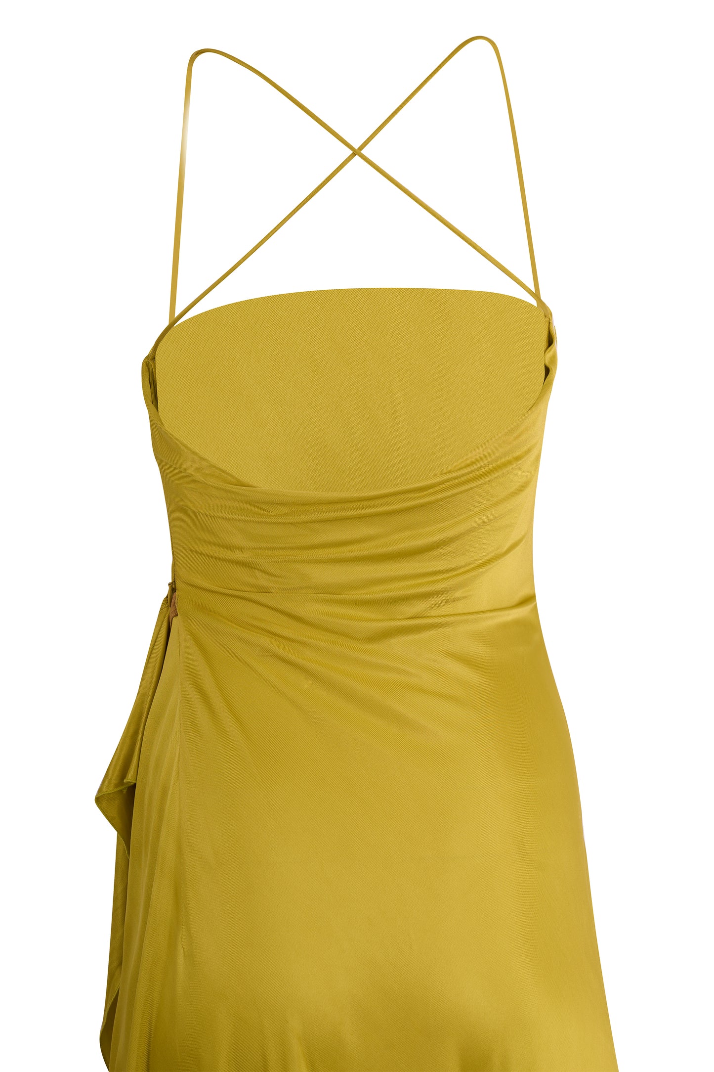 Emmanuel Ungaro F/W 2000's Chartreuse  Asymmetric Gown