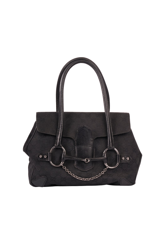 Vintage 2000's Black Monogram Horsebit Bag