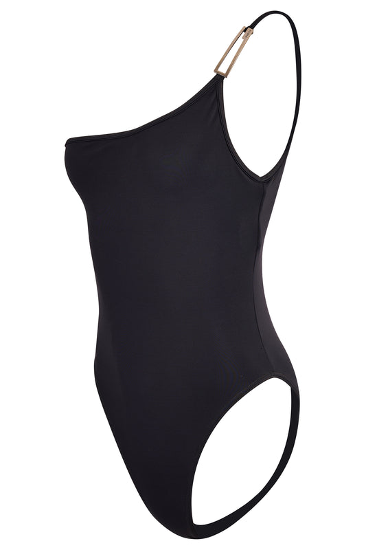 Vintage Gucci by Tom Ford S/S 1998 Navy Blue One Shoulder Swimsuit