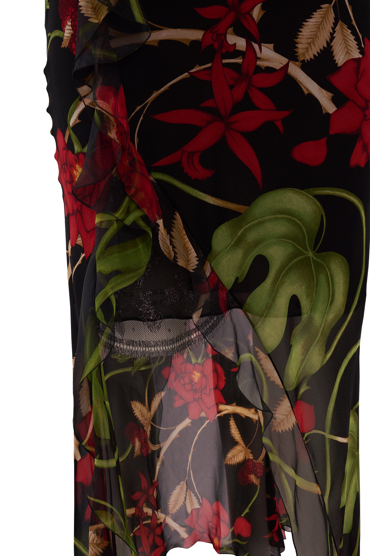 Vintage F/W 2002 Christian Dior by John Galliano Floral Bias Cut Silk Gown