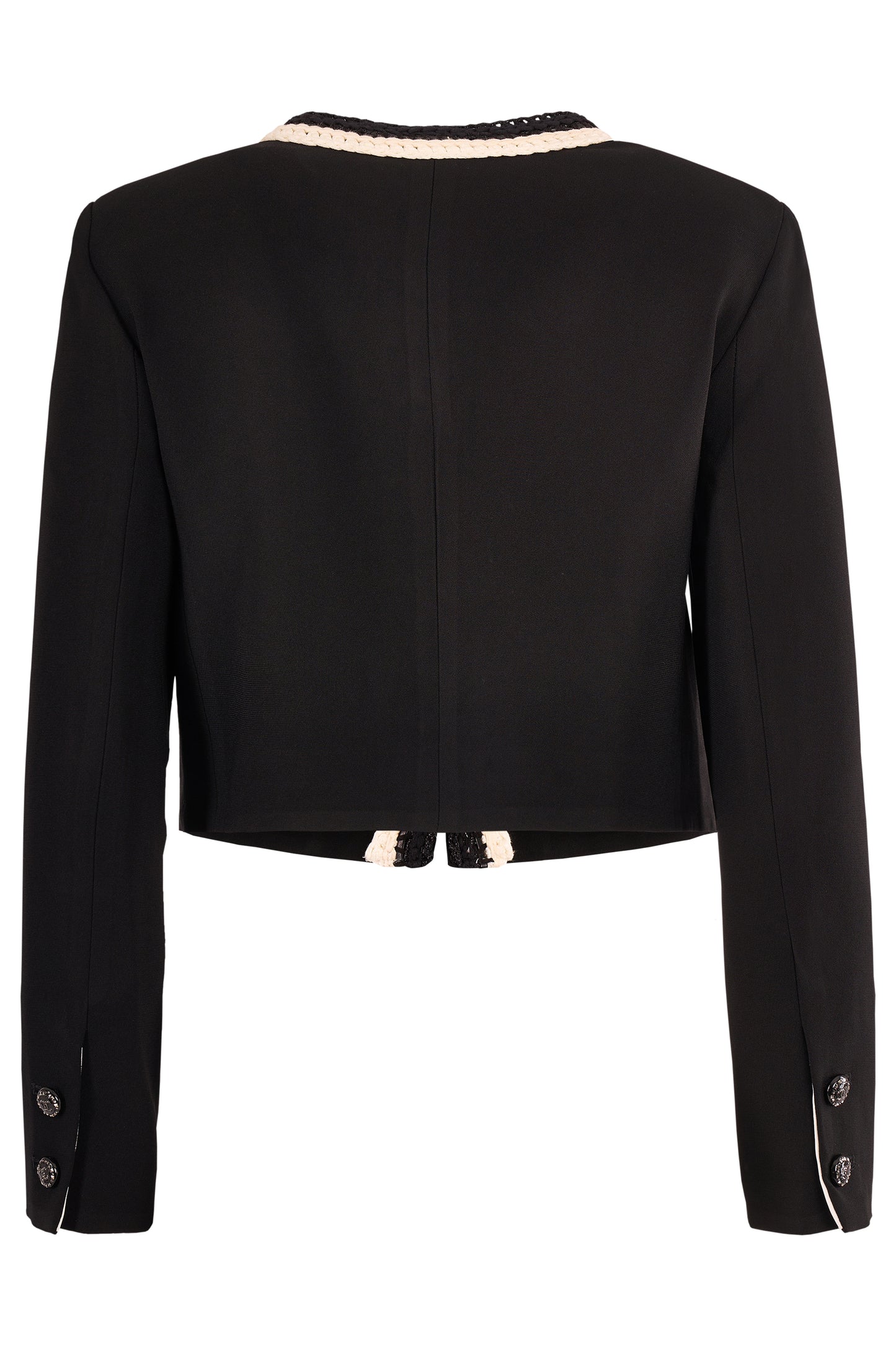 Chanel 2022 Cruise Black Braided Fitted Bolero Jacket