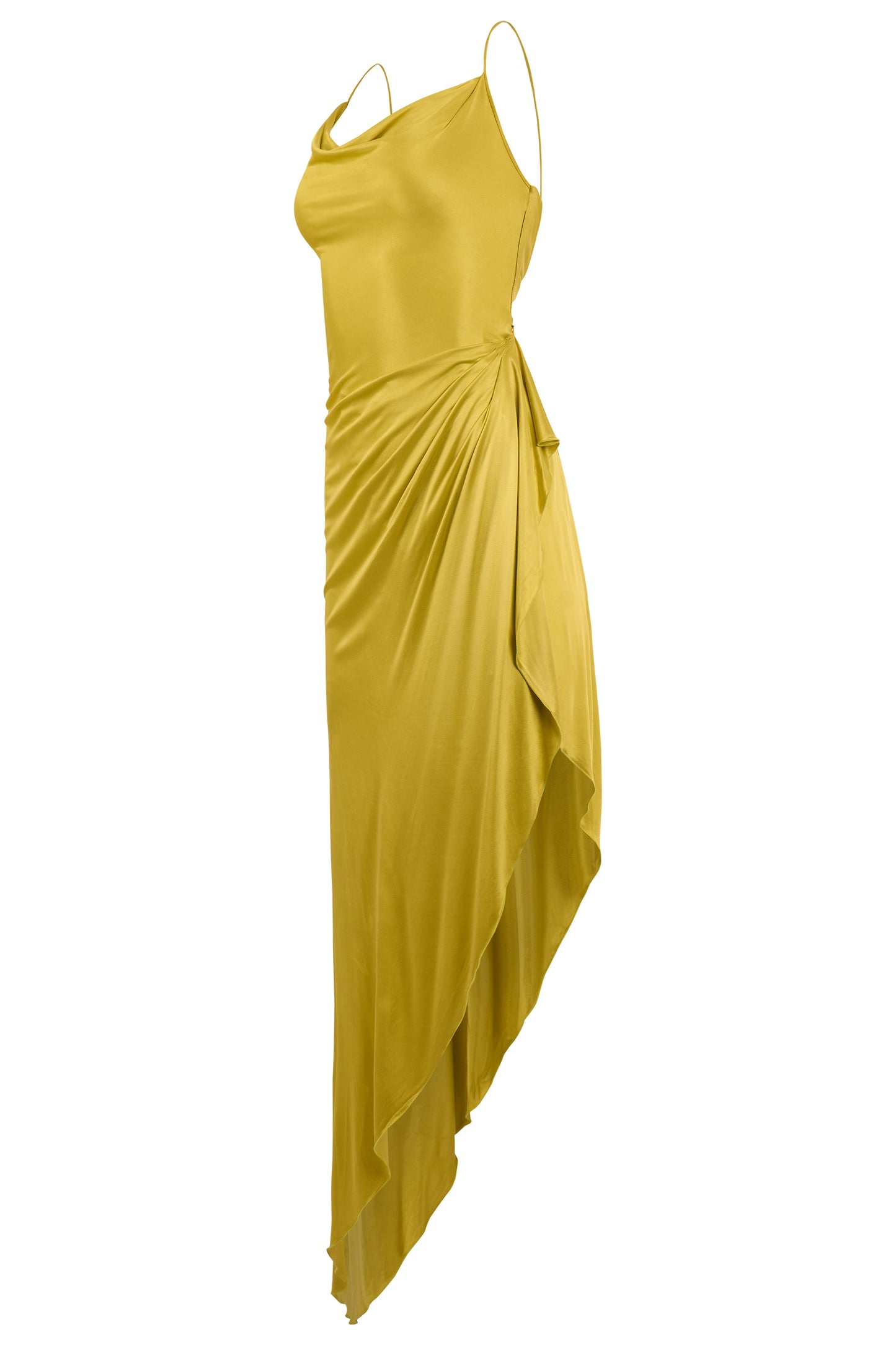 Emmanuel Ungaro F/W 2000's Chartreuse  Asymmetric Gown