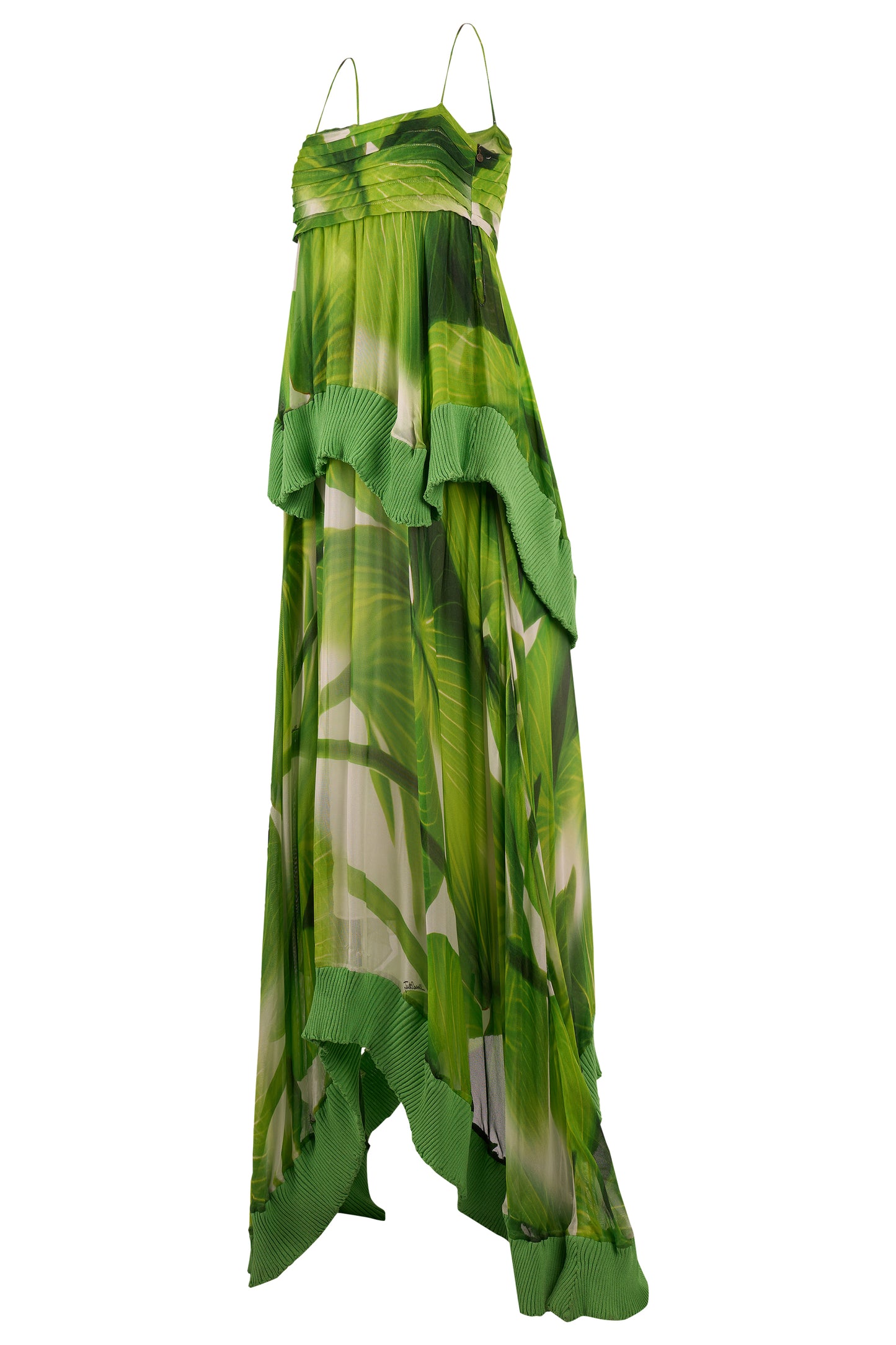 Vintage 2011 Just Cavalli Leaf Print Maxi Dress