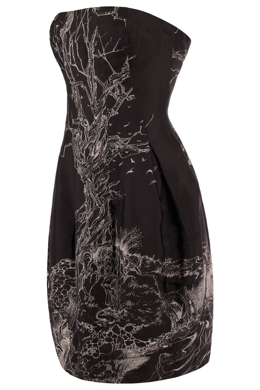 Vintage Alexander McQueen A/W 2008 Bustier Tree Print Dress